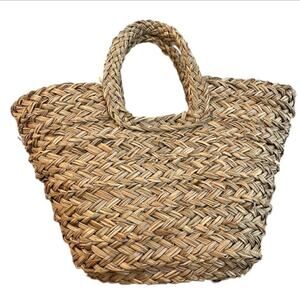 Straw Woven Tan Tote Bag
